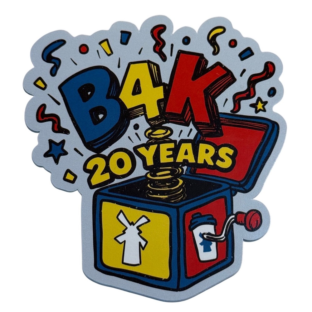 Dutch Bros Coffee B4K 20 Years Anniversary Sticker Jack-in-the-Box Decal 9/26